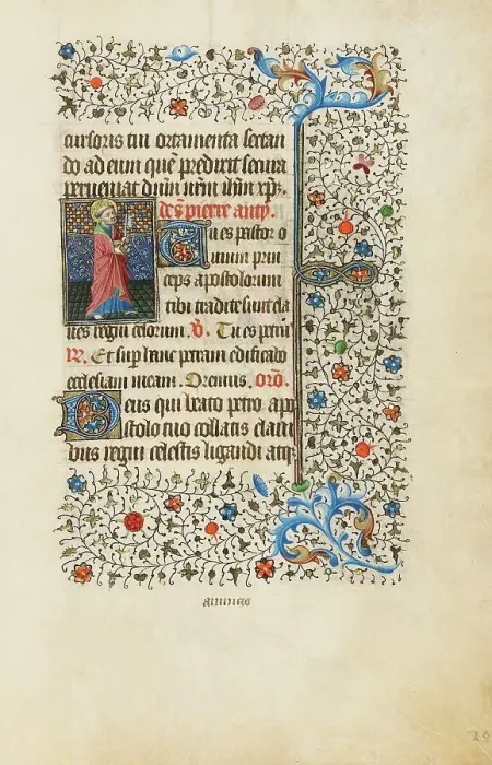 Framed Print : Saint Peter with the Key of Heaven; Book of Hours, about 1440-1450. Creator: Workshop of the Bedford Master Framed Print : Saint Peter with the Key of Heaven; Book of Hours, about 1440-1450. Creator: Workshop of the Bedford Master