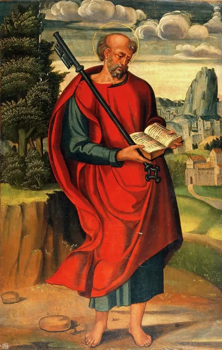 Framed Print : Saint Peter in a landscape, c1640s. Creator: Raffaello dal Colle