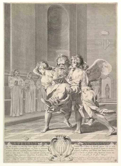 Framed Print : Saint Peter Nolasque, 1627. Creator: Claude Mellan Framed Print : Saint Peter Nolasque, 1627. Creator: Claude Mellan
