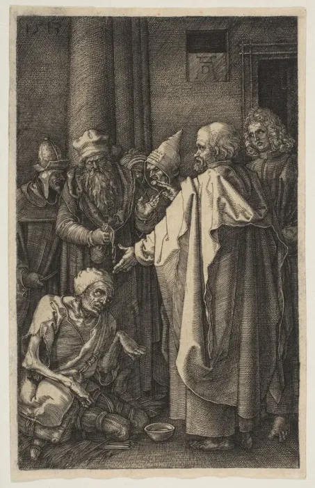 Framed Print : Saint Peter and Saint John at the Gate of the Temple, from The Passion, 1513 Framed Print : Saint Peter and Saint John at the Gate of the Temple, from The Passion, 1513
