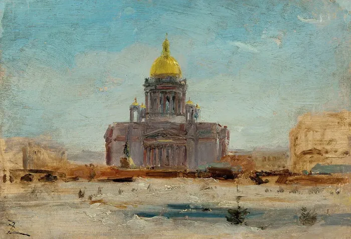 Framed Print : Saint Pétersbourg, Saint Isaac, between 01–1844 and 9–1844. Creator: Felix Francois Georges Philibert Ziem Framed Print : Saint Pétersbourg, Saint Isaac, between 01–1844 and 9–1844. Creator: Felix Francois Georges Philibert Ziem