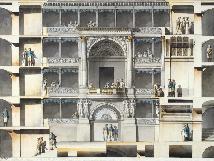 Framed Print : The Saint Petersburg Imperial Bolshoi Kamenny Theatre. Parts of the Auditorium with the Tsars Box, Artist: Quarenghi, Giacomo Antonio Domenico (1744-1817) Framed Print : The Saint Petersburg Imperial Bolshoi Kamenny Theatre. Parts of the Auditorium with the Tsars Box, Artist: Quarenghi, Giacomo Antonio Domenico (1744-1817)