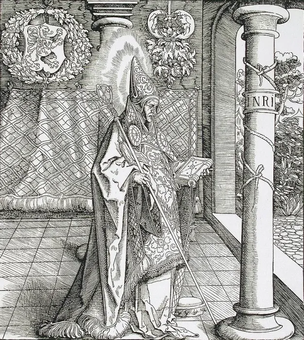 Framed Print : Saint Pharahildis, c1510. Creator: Leonhard Beck Framed Print : Saint Pharahildis, c1510. Creator: Leonhard Beck