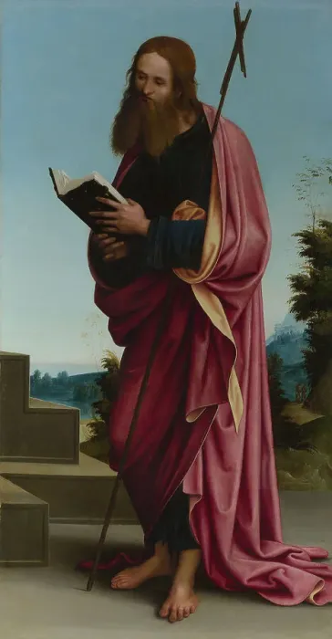 Framed Print : Saint Philip the Apostle (High Altarpiece, Oratory of S. Pietro in Vincoli), 1505. Artist: Costa, Lorenzo (1460-1535) Framed Print : Saint Philip the Apostle (High Altarpiece, Oratory of S. Pietro in Vincoli), 1505. Artist: Costa, Lorenzo (1460-1535)