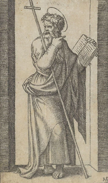 Saint Philip, book in his left hand, staff resting on his left arm, from the seri... ca