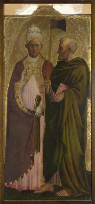 Framed Print : Saint Pope Gregory and Saint Matthias, ca 1428-1429. Creator: Masolino da Panicale (1383-ca 1440) Framed Print : Saint Pope Gregory and Saint Matthias, ca 1428-1429. Creator: Masolino da Panicale (1383-ca 1440)
