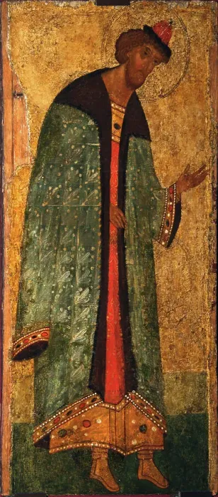 Framed Print : Saint Prince Boris, 15th century. Artist: Russian icon Framed Print : Saint Prince Boris, 15th century. Artist: Russian icon