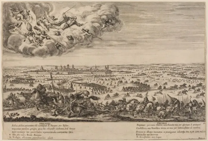 Framed Print : Saint Prosper, possibly 1652. Creator: Stefano della Bella Framed Print : Saint Prosper, possibly 1652. Creator: Stefano della Bella