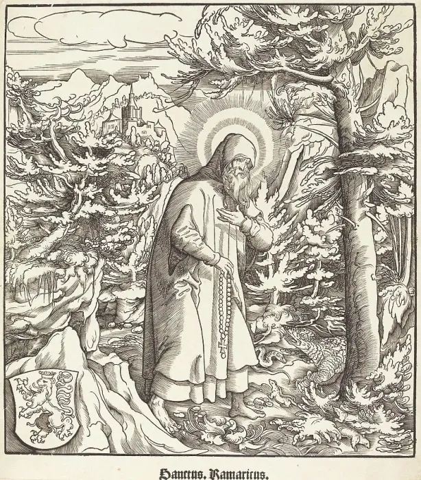 Framed Print : Saint Ramaricus, 1516 / 1518. Creator: Leonhard Beck Framed Print : Saint Ramaricus, 1516 / 1518. Creator: Leonhard Beck