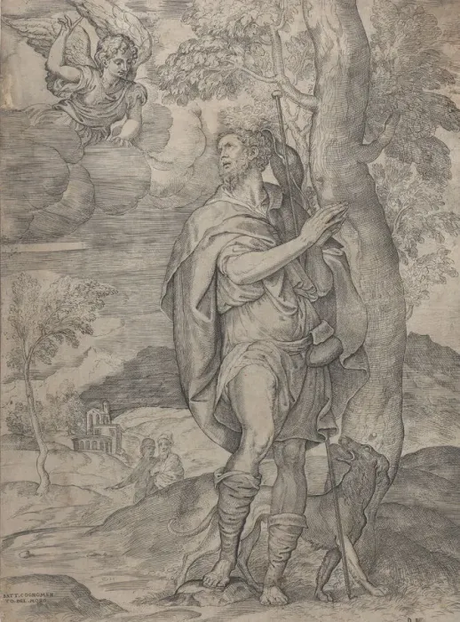 Framed Print : Saint Roch, 1535-73. Creator: Battista del Moro Framed Print : Saint Roch, 1535-73. Creator: Battista del Moro