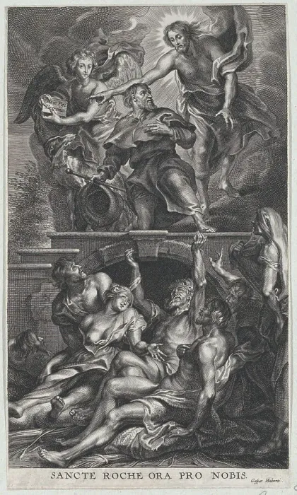 Framed Print : Saint Roch, ca. 1705-24. Creator: Anon Framed Print : Saint Roch, ca. 1705-24. Creator: Anon