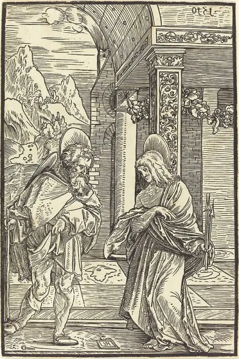 Framed Print : Saint Roch and Saint Sebastian, 1510. Creator: Hans Schäufelein the Elder Framed Print : Saint Roch and Saint Sebastian, 1510. Creator: Hans Schäufelein the Elder