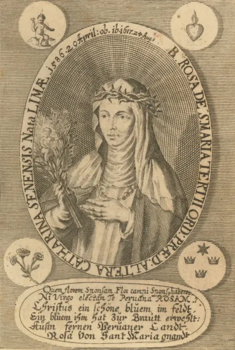 Framed Print : Saint Rose of Lima, 1668. Creator: Gonzalez de Acuna, Antonio (1620-1682) Framed Print : Saint Rose of Lima, 1668. Creator: Gonzalez de Acuna, Antonio (1620-1682)