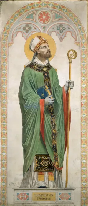 Framed Print : Saint Rupert of Salzburg. Cardboard for the windows of the Chapel of St. Ferdinand, 1842 Framed Print : Saint Rupert of Salzburg. Cardboard for the windows of the Chapel of St. Ferdinand, 1842