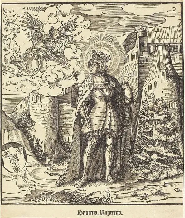 Framed Print : Saint Rupertus, 1516 / 1518. Creator: Leonhard Beck Framed Print : Saint Rupertus, 1516 / 1518. Creator: Leonhard Beck