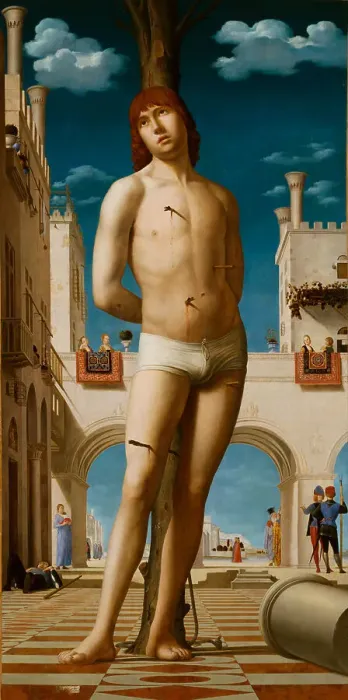 Framed Print : Saint Sebastian, 1478. Artist: Antonello da Messina (ca 1430-1479) Framed Print : Saint Sebastian, 1478. Artist: Antonello da Messina (ca 1430-1479)