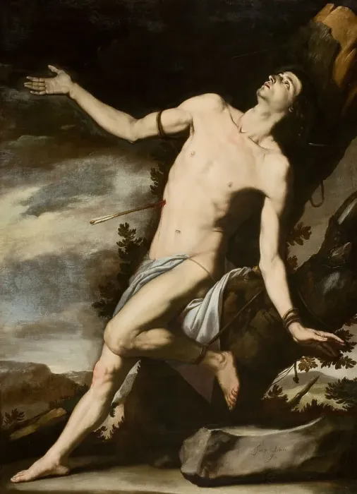 Framed Print : Saint Sebastian. Artist: Ribera, Jose, de (1591-1652) Framed Print : Saint Sebastian. Artist: Ribera, Jose, de (1591-1652)