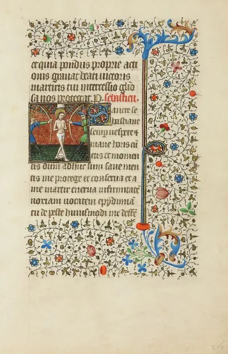 Framed Print : Saint Sebastian; Book of Hours, about 1440-1450. Creator: Workshop of the Bedford Master Framed Print : Saint Sebastian; Book of Hours, about 1440-1450. Creator: Workshop of the Bedford Master