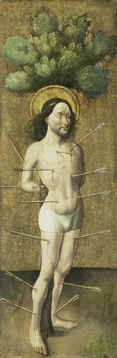 Framed Print : Saint Sebastian, c.1460. Creator: Master ES Framed Print : Saint Sebastian, c.1460. Creator: Master ES