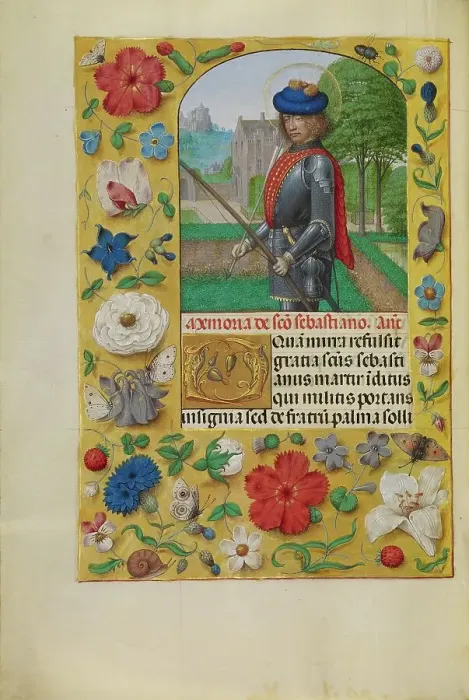 Framed Print : Saint Sebastian; Spinola Hours, about 1510-1520. Creator: Workshop of Master of the First Prayer Book of Maximilian Framed Print : Saint Sebastian; Spinola Hours, about 1510-1520. Creator: Workshop of Master of the First Prayer Book of Maximilian