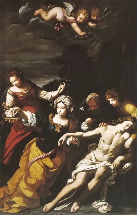 Framed Print : Saint Sebastian Tended by Saint Irene, Betveen 1650 and 1670. Creator: Lana, Ludovico (1597-1646) Framed Print : Saint Sebastian Tended by Saint Irene, Betveen 1650 and 1670. Creator: Lana, Ludovico (1597-1646)