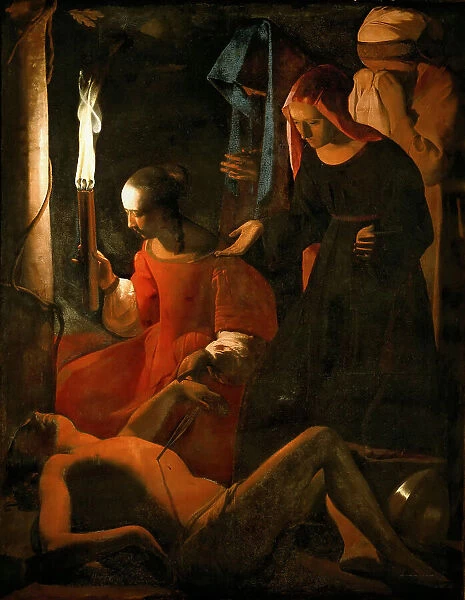 Saint Sebastian Tended by Saint Irene, ca 1649. Creator: La Tour, Georges, de (1583-1652)