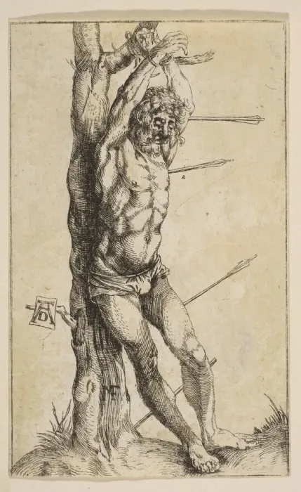 Framed Print : Saint Sebastian Tied to a Tree (reverse copy). n. d. Creator: Unknown Framed Print : Saint Sebastian Tied to a Tree (reverse copy). n. d. Creator: Unknown