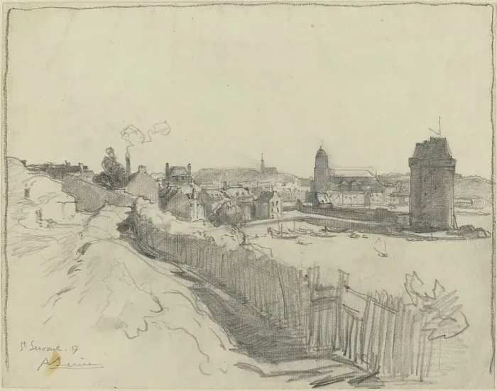 Framed Print : Saint Servan, 1917. Creator: Auguste Lepere Framed Print : Saint Servan, 1917. Creator: Auguste Lepere