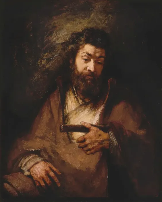 Framed Print : Saint Simon the Apostle, 1661. Creator: Rembrandt van Rhijn (1606-1669) Framed Print : Saint Simon the Apostle, 1661. Creator: Rembrandt van Rhijn (1606-1669)