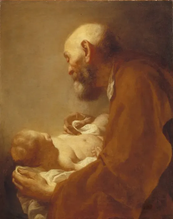 Framed Print : Saint Simon with the Christ Child, 18th century. Creator: Angeli, Giuseppe (1712-1798) Framed Print : Saint Simon with the Christ Child, 18th century. Creator: Angeli, Giuseppe (1712-1798)