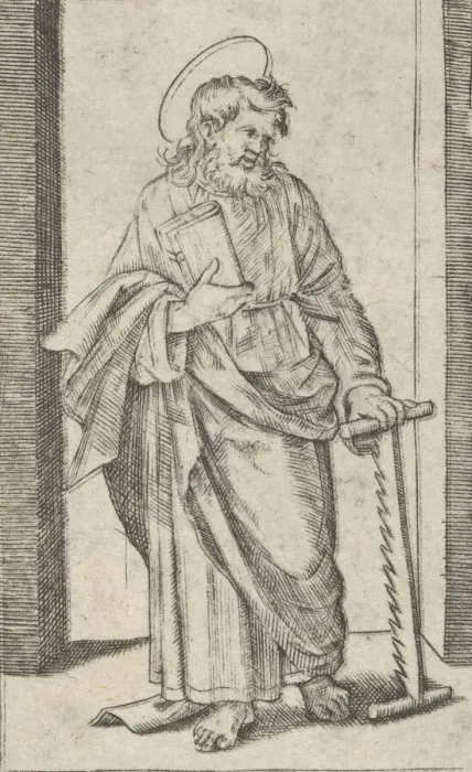 Framed Print : Saint Simon, a saw in his lowered left hand, from the series Piccoli Santi (Sma... ca Framed Print : Saint Simon, a saw in his lowered left hand, from the series Piccoli Santi (Sma... ca