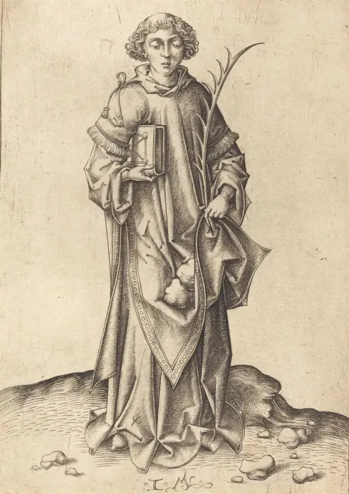 Framed Print : Saint Stephen. Creator: Israhel van Meckenem Framed Print : Saint Stephen. Creator: Israhel van Meckenem