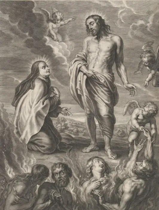 Framed Print : Saint Teresa of Avila interceding for Bernardino de Mendoza, ca. 1640-59 Framed Print : Saint Teresa of Avila interceding for Bernardino de Mendoza, ca. 1640-59