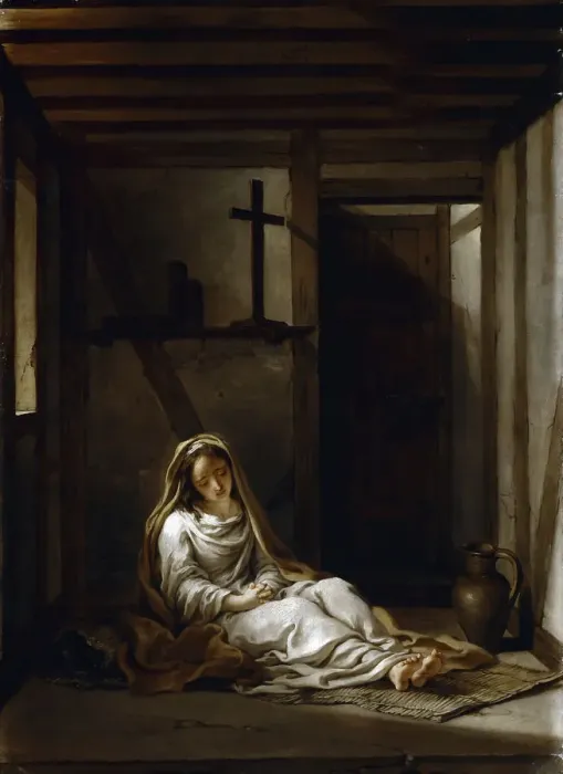 Framed Print : Saint Thais in her cell. Artist: Coypel, Antoine (1661-1722) Framed Print : Saint Thais in her cell. Artist: Coypel, Antoine (1661-1722)