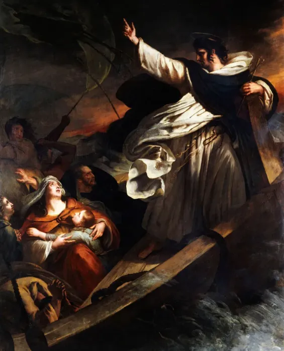 Framed Print : Saint Thomas Aquinas preaches trust in God during the storm, 1823 Framed Print : Saint Thomas Aquinas preaches trust in God during the storm, 1823