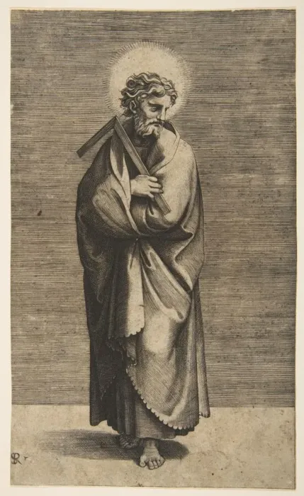 Framed Print : Saint Thomas holding a square rule, his head turned to the right, ca. 1515-27 Framed Print : Saint Thomas holding a square rule, his head turned to the right, ca. 1515-27
