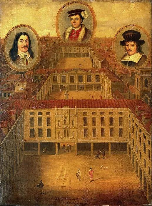 Framed Print : Saint Thomas's Hospital, Southwark: the enfilade of three courtyards... c17th century. Creator: Unknown. Saint Thomas's Hospital, Southwark: the enfilade of three courtyards... c17th century. Creator: Unknown Framed Print : Saint Thomas's Hospital, Southwark: the enfilade of three courtyards... c17th century. Creator: Unknown. Saint Thomas's Hospital, Southwark: the enfilade of three courtyards... c17th century. Creator: Unknown
