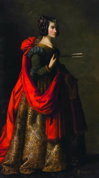 Framed Print : Saint Ursula, 1635. Creator: Zurbaran, Francisco, de (1598-1664) Framed Print : Saint Ursula, 1635. Creator: Zurbaran, Francisco, de (1598-1664)