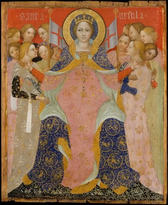 Framed Print : Saint Ursula and Her Maidens, ca. 1410. Creator: Niccolo di Pietro Framed Print : Saint Ursula and Her Maidens, ca. 1410. Creator: Niccolo di Pietro