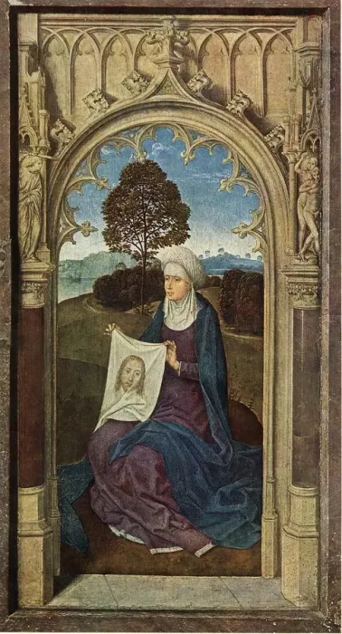 Framed Print : Saint Veronica, 1470-1475. Creator: Hans Memling Framed Print : Saint Veronica, 1470-1475. Creator: Hans Memling