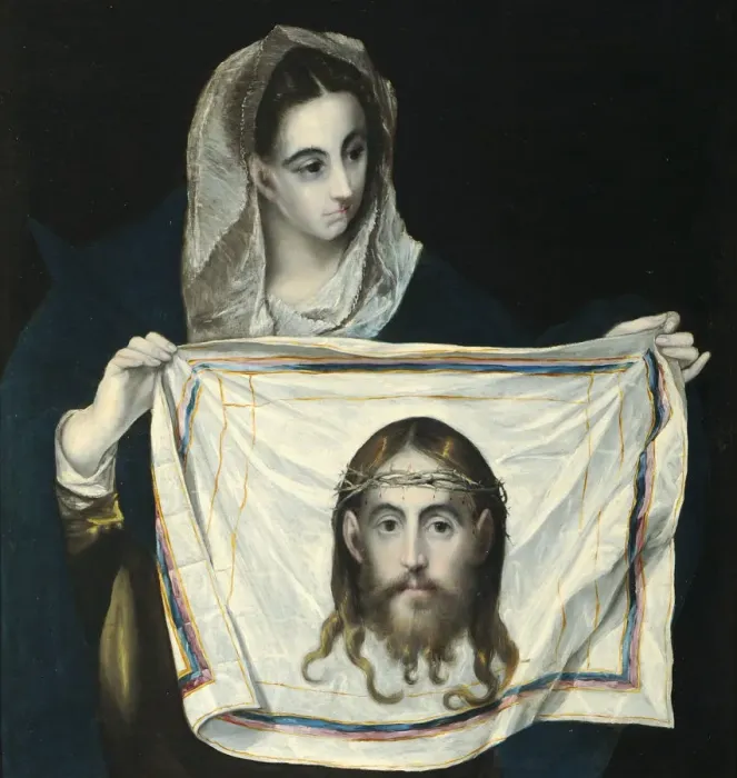 Framed Print : Saint Veronica. Artist: El Greco, Dominico (1541-1614)