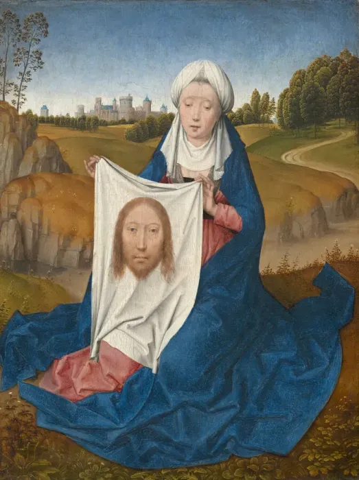 Framed Print : Saint Veronica [obverse], c. 1470  /  1475. Creator: Hans Memling