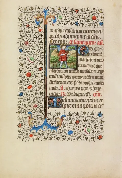 Framed Print : Saint Victor with a Sword; Book of Hours, about 1440-1450. Creator: Workshop of the Bedford Master Framed Print : Saint Victor with a Sword; Book of Hours, about 1440-1450. Creator: Workshop of the Bedford Master