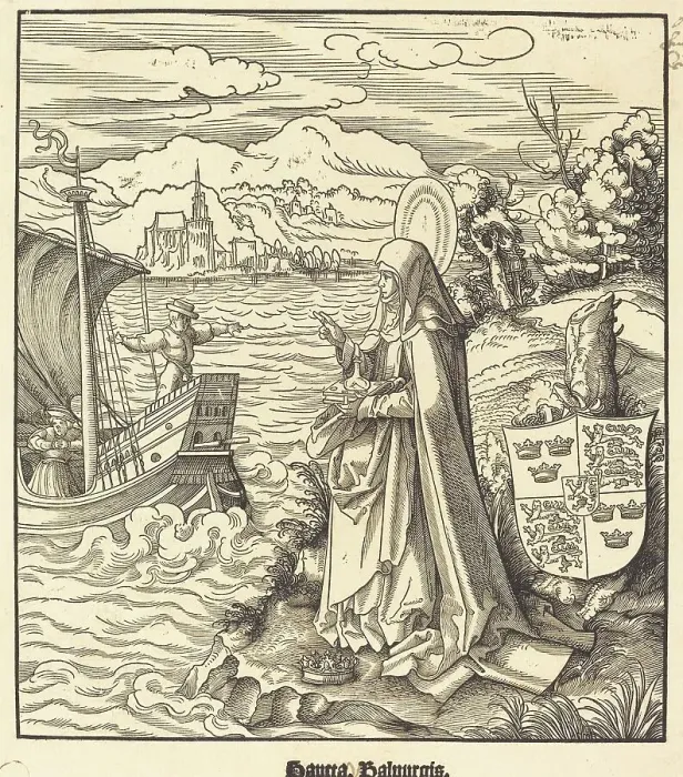 Framed Print : Saint Walpurgis, 1516 / 1518. Creator: Leonhard Beck Framed Print : Saint Walpurgis, 1516 / 1518. Creator: Leonhard Beck
