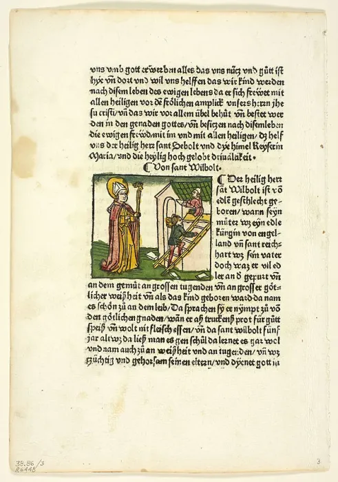 Framed Print : Saint Wilbolt from Heiligenleben, Winterteil (Lives of the Saints Wintertime), Plate 3... 1929. Creators: Unknown, Johannes Baemler, Jacobus de Voragine, Wilhelm Ludwig Schreiber Framed Print : Saint Wilbolt from Heiligenleben, Winterteil (Lives of the Saints Wintertime), Plate 3... 1929. Creators: Unknown, Johannes Baemler, Jacobus de Voragine, Wilhelm Ludwig Schreiber