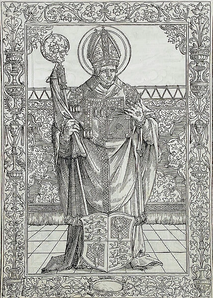 Saint Willibald (recto); Christ on the Cross (verso), Printed 1517. Creator: Unknown