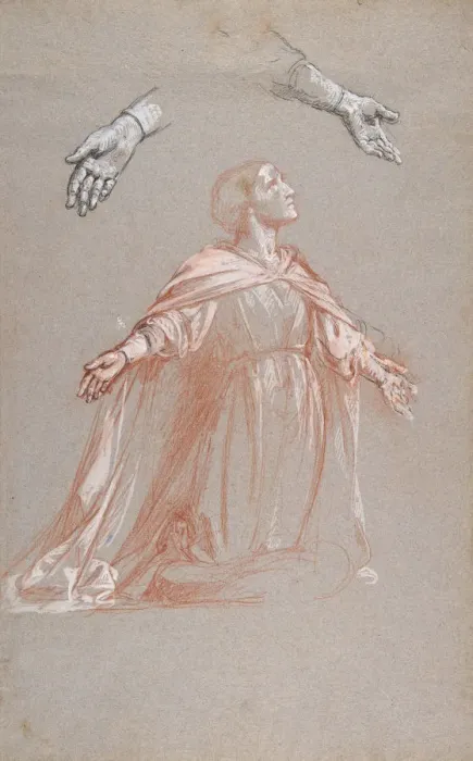 Framed Print : Sainte Clotilde (middle register; study for wall paintings in the Chapel of Saint Remi Framed Print : Sainte Clotilde (middle register; study for wall paintings in the Chapel of Saint Remi