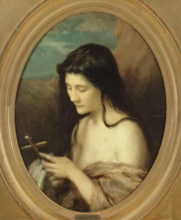 Framed Print : Sainte Marie l'Egyptienne, 1861. Creator: Jean Jacques Henner Framed Print : Sainte Marie l'Egyptienne, 1861. Creator: Jean Jacques Henner