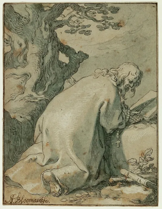 Framed Print : Saintly Hermit, c1612. Creator: Abraham Bloemaert Framed Print : Saintly Hermit, c1612. Creator: Abraham Bloemaert