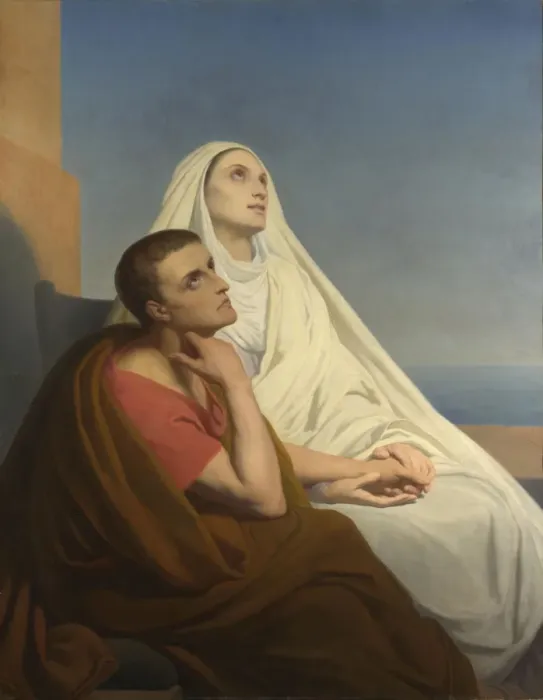 Framed Print : Saints Augustine and Monica, 1854. Artist: Scheffer, Ary (1795-1858) Framed Print : Saints Augustine and Monica, 1854. Artist: Scheffer, Ary (1795-1858)